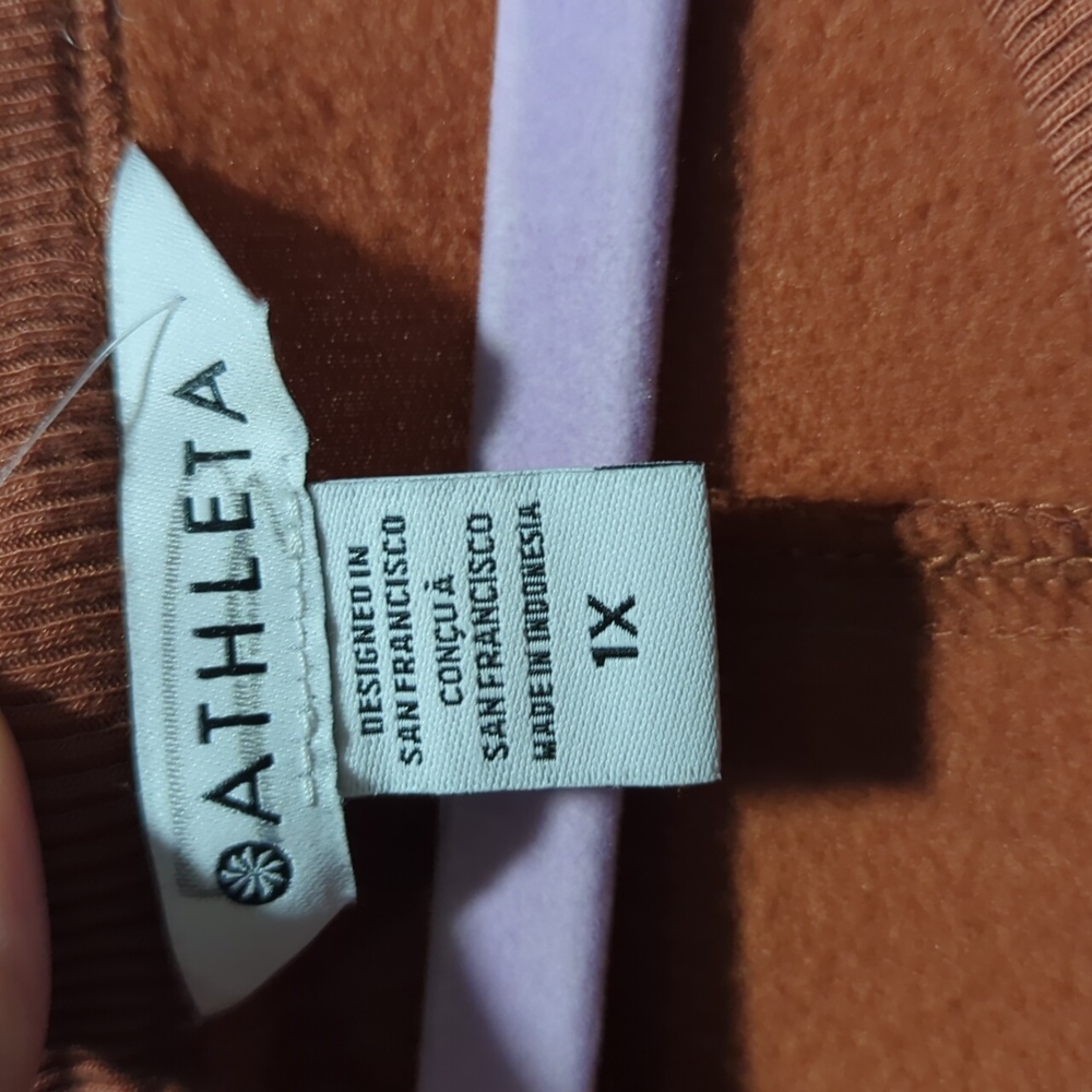 New Athleta Brown Split Side Soft Sweatshirt Sz 1x - image 4